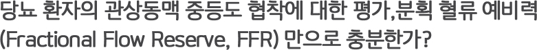 당뇨 환자의 관상동맥 중등도 협착에 대한 평가, 분획 혈류 예비력(Fractional Flow Reserve, FFR) 만으로 충분한가?